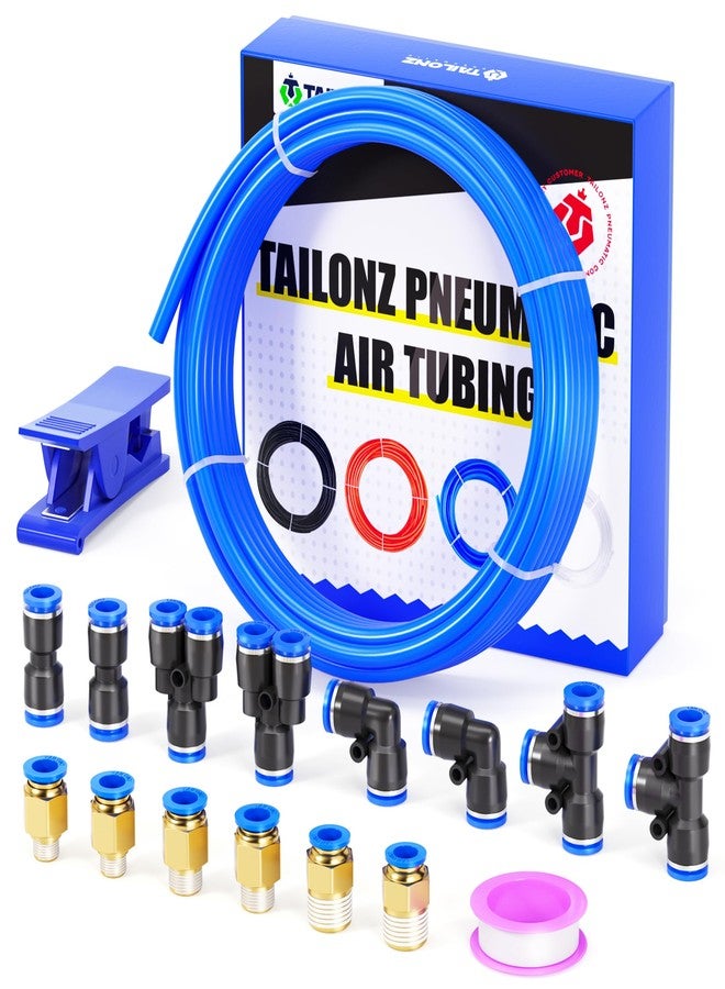 TAILONZ PNEUMATIC 14mm OD 10mm ID Polyurethane PU Air Hose Pipe Tube Kit 5 Meter 16.4ft - Image 1